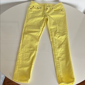 Bright Yellow toothpick Skinny ankle Jeans size 24 .